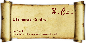 Wichman Csaba névjegykártya