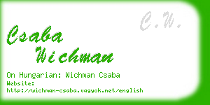 csaba wichman business card